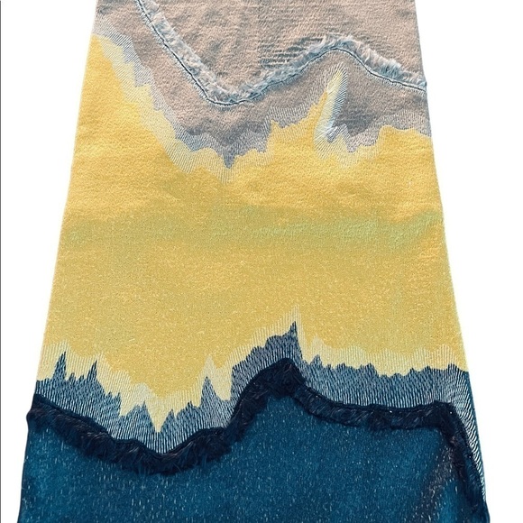 WEST ELM GORGEOUS YELLOW, GRAY AND BLUE GRAY PILLOW COVERS NWT - Picture 6 of 12